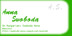 anna swoboda business card